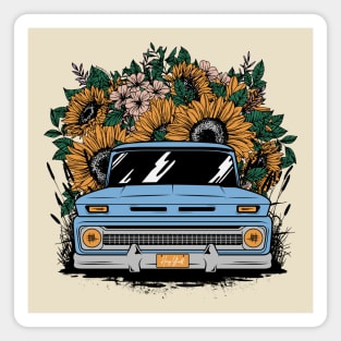 Sunflower Truck Magnet